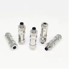 M8连接器3芯4芯圆形金属传感器屏蔽组装式防水IP67免焊接航空插头